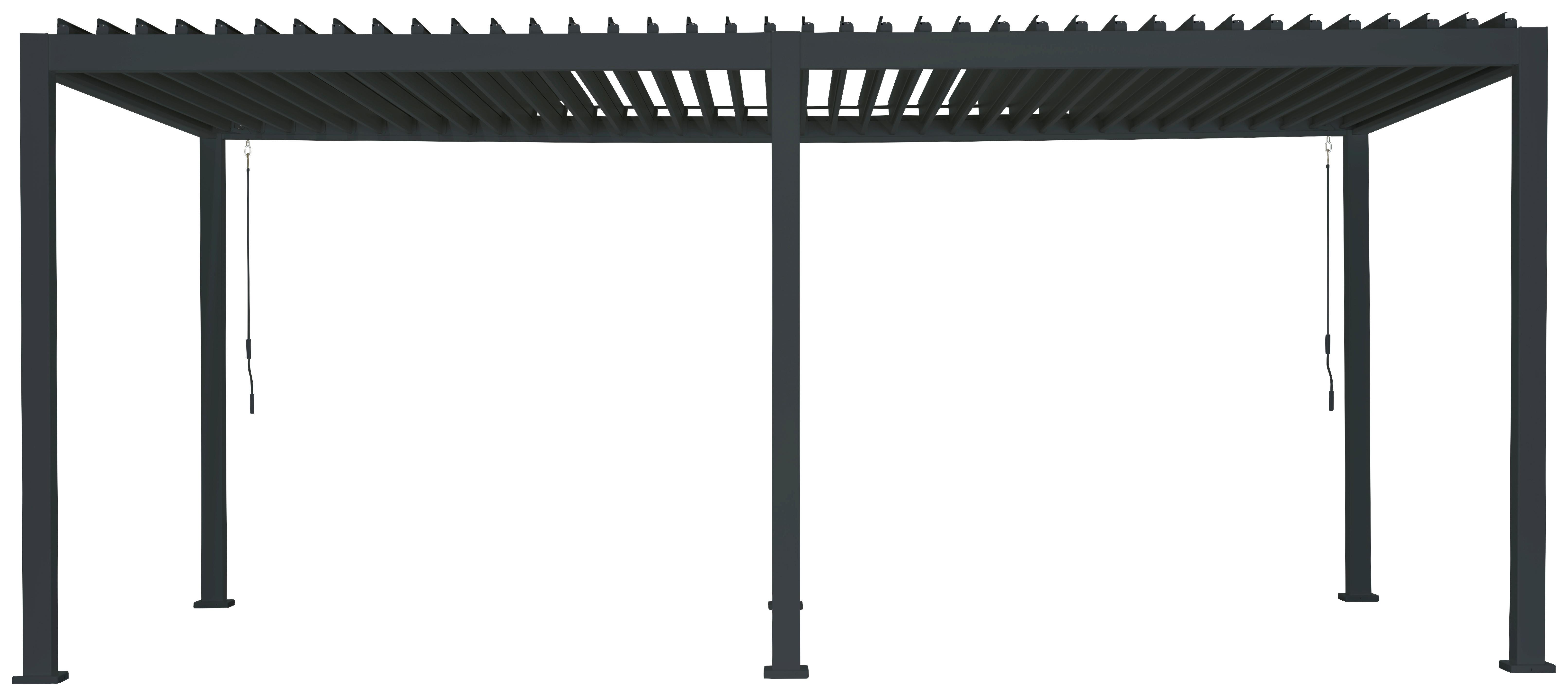 Pavillon Deluxe 600x300cm wetterfest, Gartenpavillon - Anthrazit, MODERN, Metall (600/250/300cm) - Gardenson