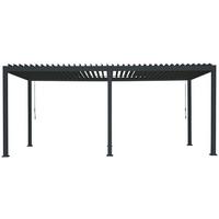 Pavillon Deluxe 600x300cm wetterfest, Gartenpavillon - Anthrazit, MODERN, Metall (600/250/300cm) - Gardenson