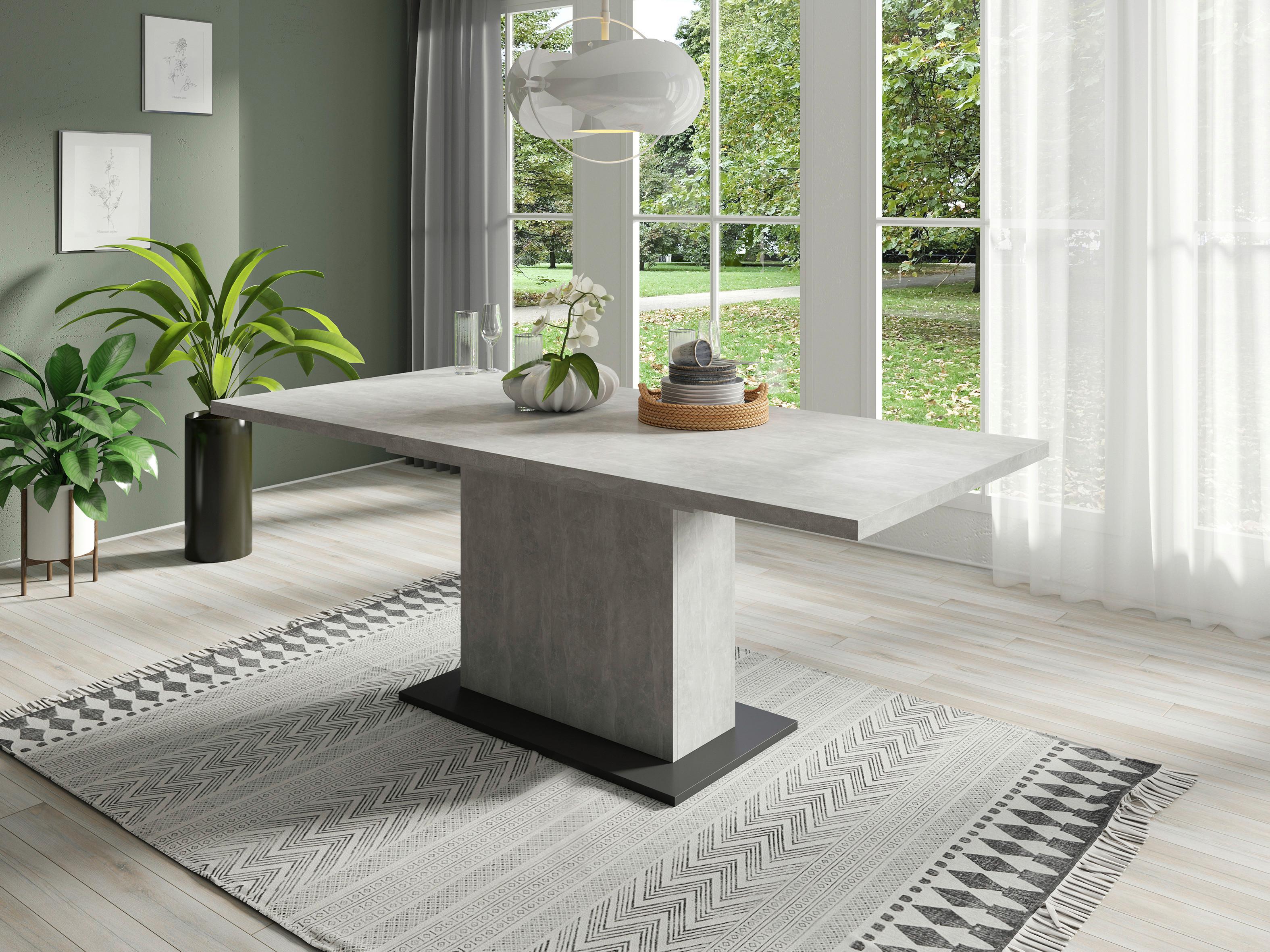 Esstisch Ausziehbar Athen 160-200x90 Cm Grau - Anthrazit/Grau, MODERN, Holzwerkstoff (160/90/75cm) - MID.YOU