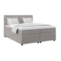 Boxspringbett Elio Silberfarben 180x200 Cm H2 - Silberfarben/Schwarz, ROMANTIK / LANDHAUS, Textil (184/121/212cm) - James Wood