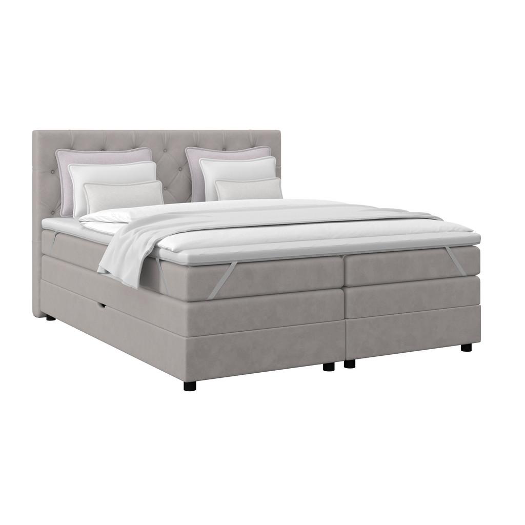 Boxspringbett Elio Silberfarben 180x200 Cm H2