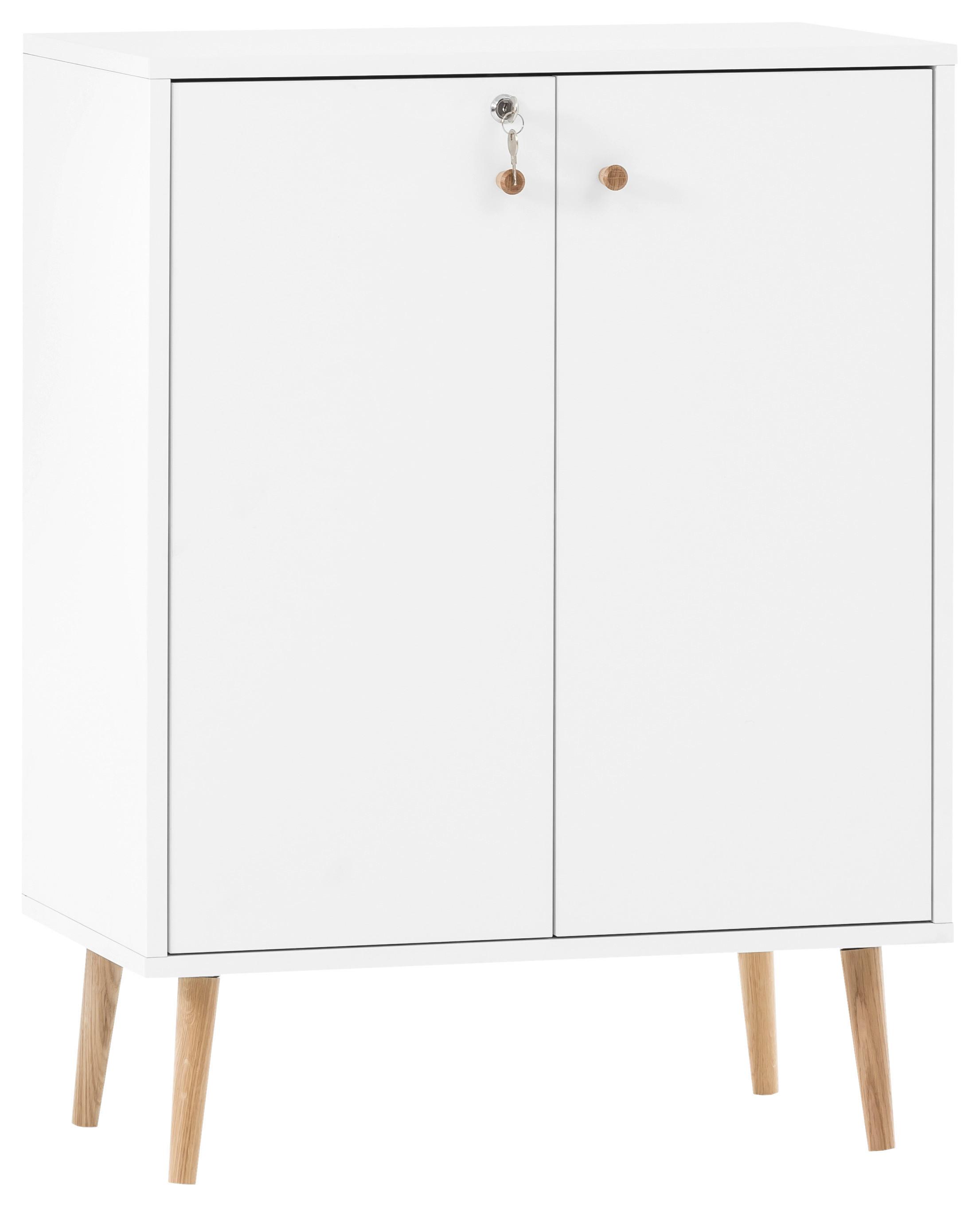 Aktenschrank Jonte Weiß B: 65,2 cm - Weiß, MODERN, Holzwerkstoff (65,2/86,5/39cm)