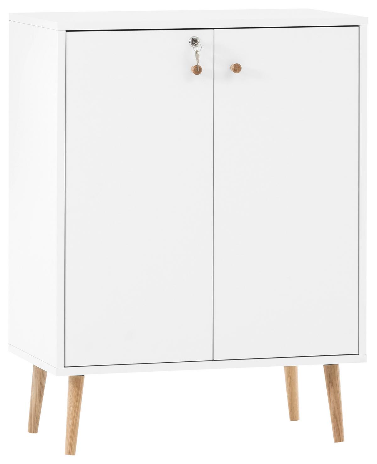 Aktenschrank Jonte Weiß B: 65,2 cm - Weiß, MODERN, Holzwerkstoff (65,2/86,5/39cm)