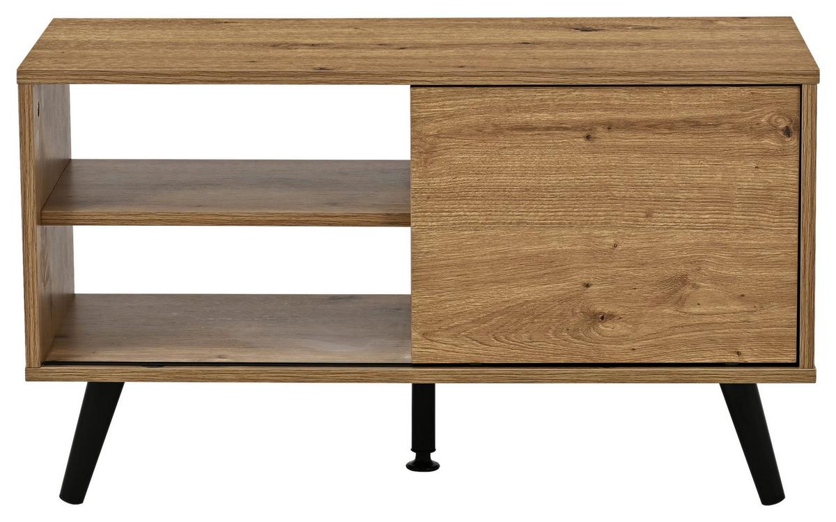 TV STOLÍK MOVE - čierna/dub artisan, Modern, kov/kompozitné drevo (80/46/35cm) - Based