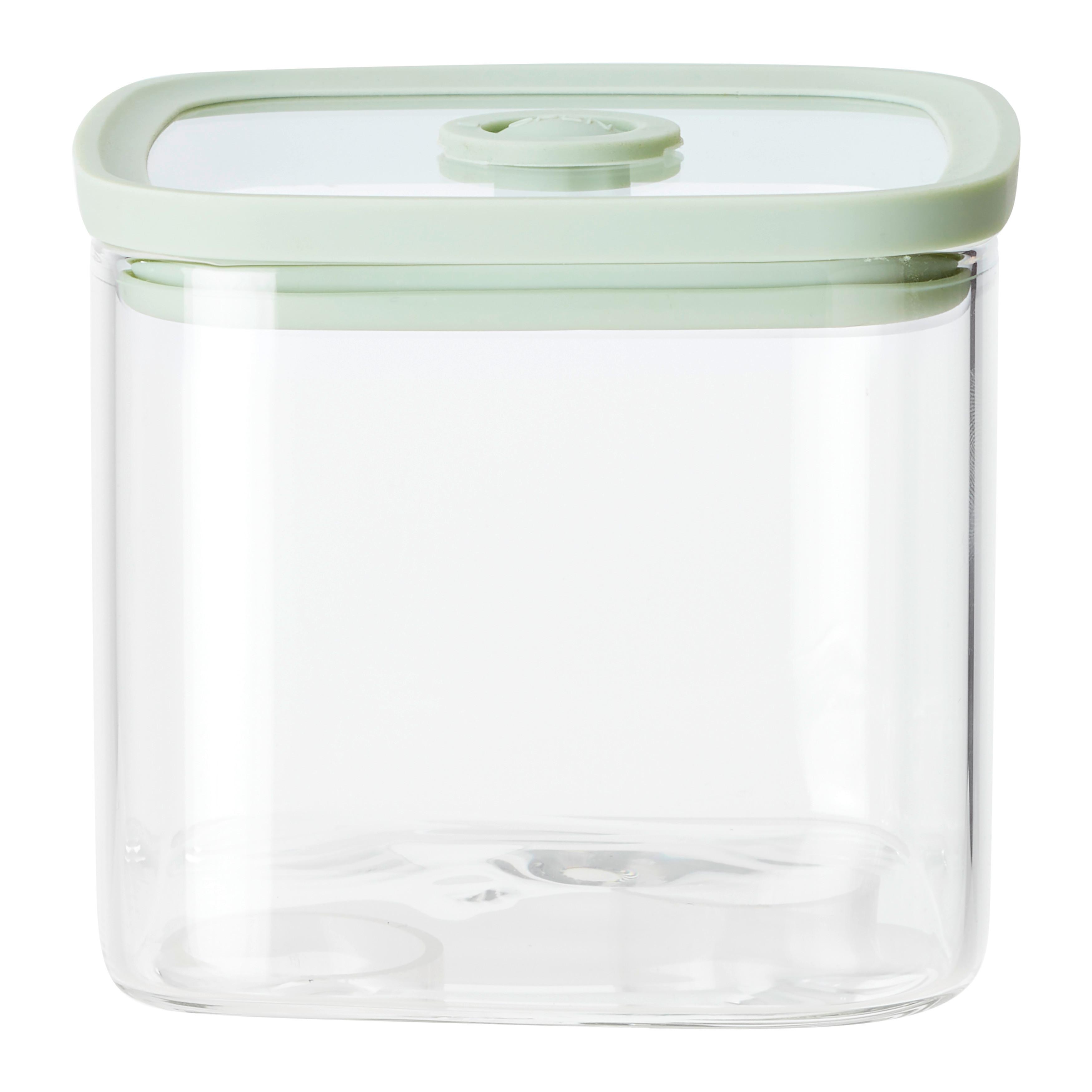 SKLENĚNÁ DÓZA NA POTRAVINY SELINA - CA. 0,65L - zelená/čiré, Moderní, plast/sklo (10,3/8,8/10,3cm) - Modern Living