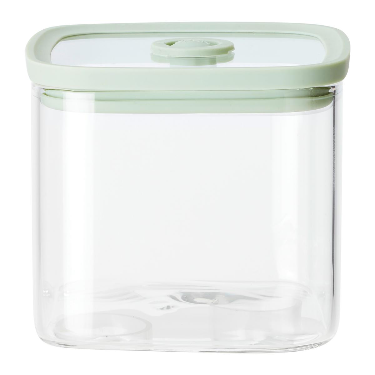SKLENENÁ DÓZA NA POTRAVINY SELINA - CA. 0,65L - číra/zelená, Modern, plast/sklo (10,3/8,8/10,3cm) - Modern Living