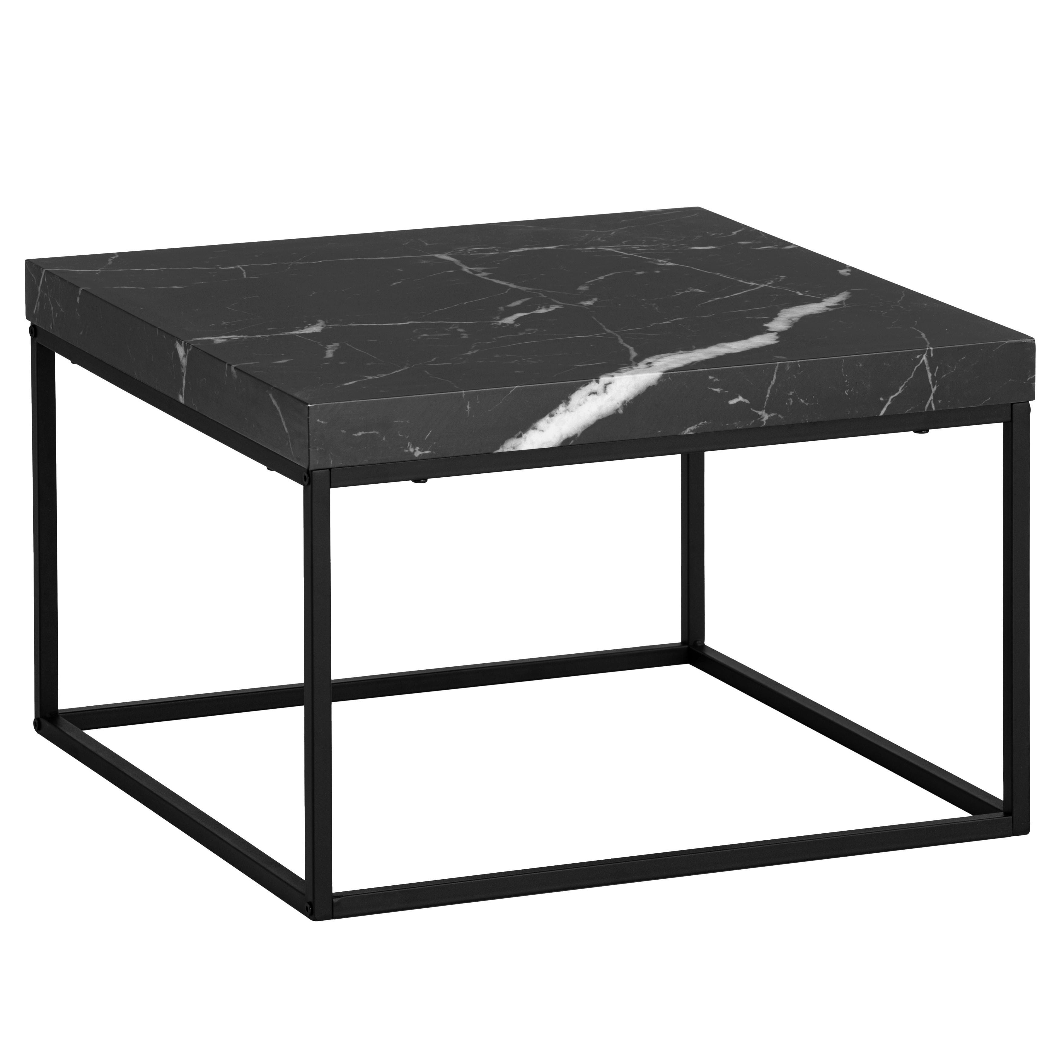 COUCHTISCH Schwarz L: 60 cm - Schwarz, Design, Holzwerkstoff/Metall (60/60/38cm) - Livetastic
