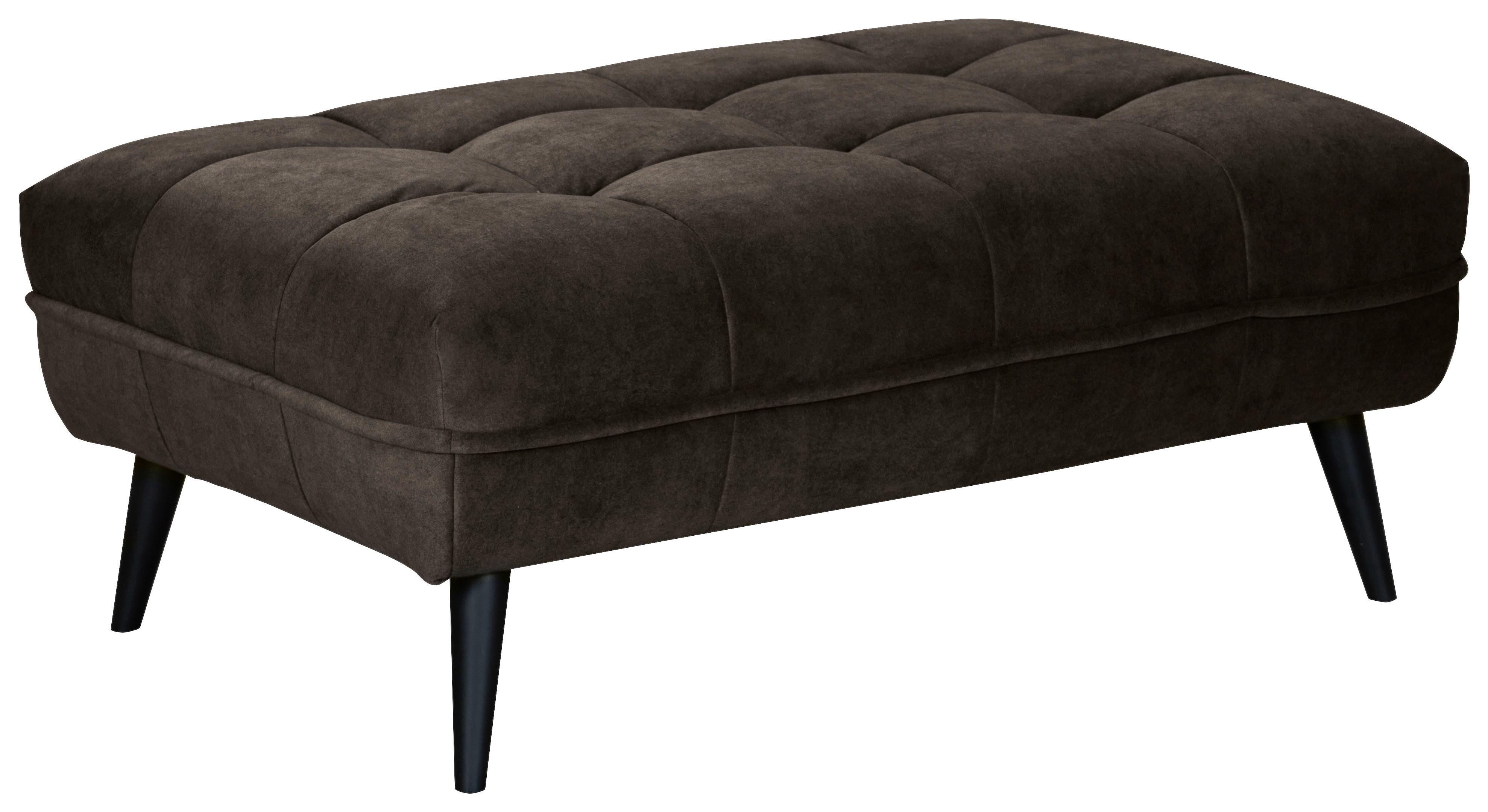 Veľká taburetka Ariana, tmavohnedá - tmavohnedá, Modern, textil (109/45/69cm)