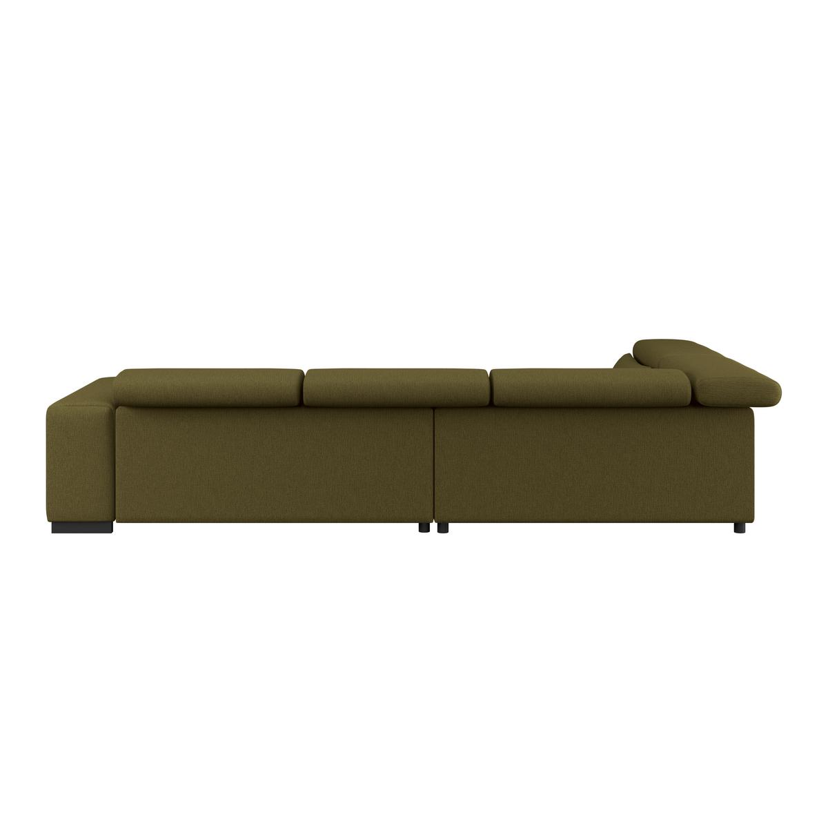 Ecksofa Matera Olivgrün S: 226x311cm - Schwarz/Olivgrün, Trend, Textil (226/311cm)