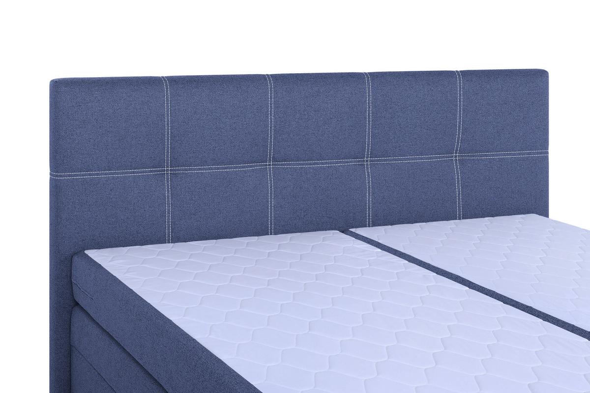 Boxspringbett Royal 180x200 Blau - Chromfarben/Blau, MODERN, Holzwerkstoff/Textil (180/200cm)