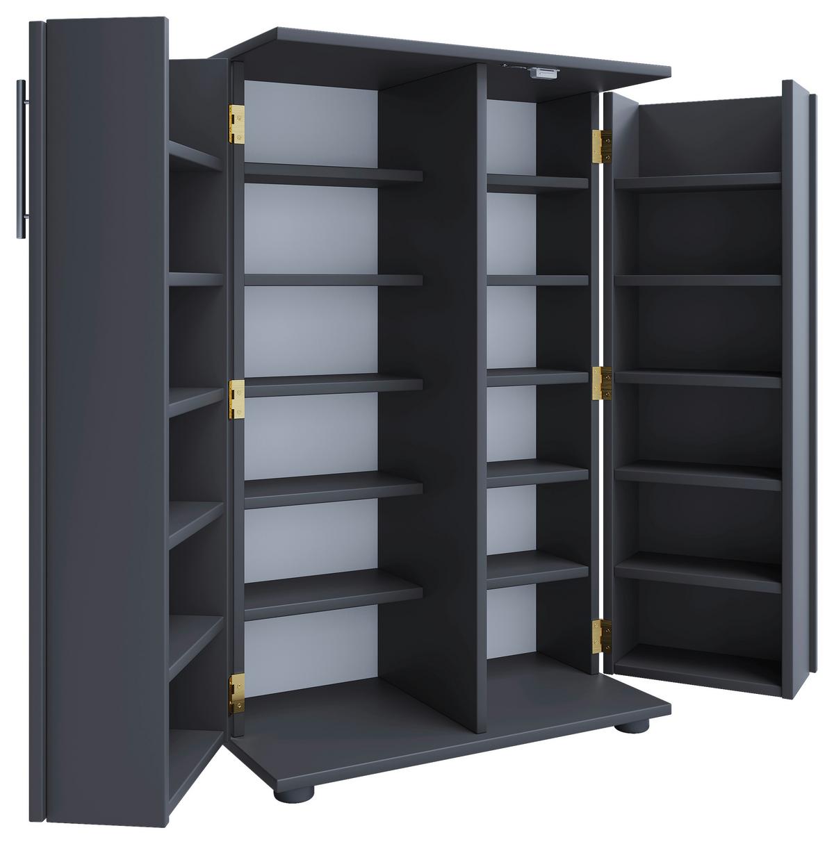 CD-Regal Engalo Anthrazit B: 60 cm - Anthrazit/Schwarz, Design, Holzwerkstoff (60/93/31cm) - MID.YOU