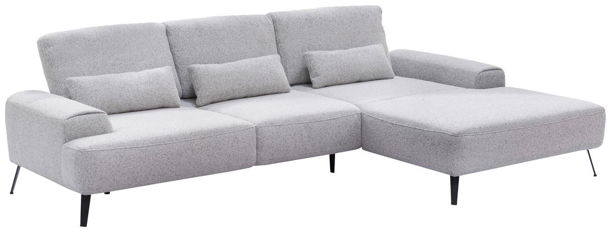 Ecksofa Astoria Hellgrau S: 305x178 cm - Hellgrau/Schwarz, Design, Textil (305/178cm) - Livetastic