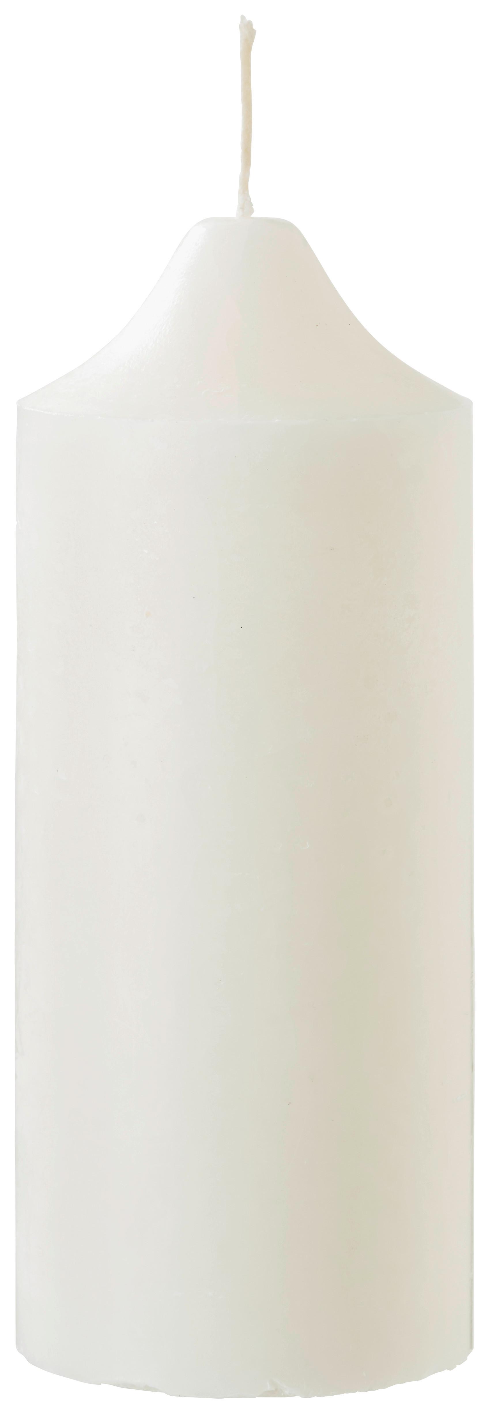 Sviečka v tvare valca Organic, 10/25cm - biela (10/25cm) - ecoTree