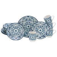 Kombiservice Fresco Blau Blau, Weiß L: 33 Cm - Blau/Weiß, Basics, Keramik - Creatable