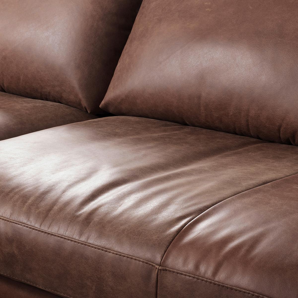 Ecksofa Berlin Braun S: 172 cm - Schwarz/Braun, Design, Leder (172/313cm) - Livetastic