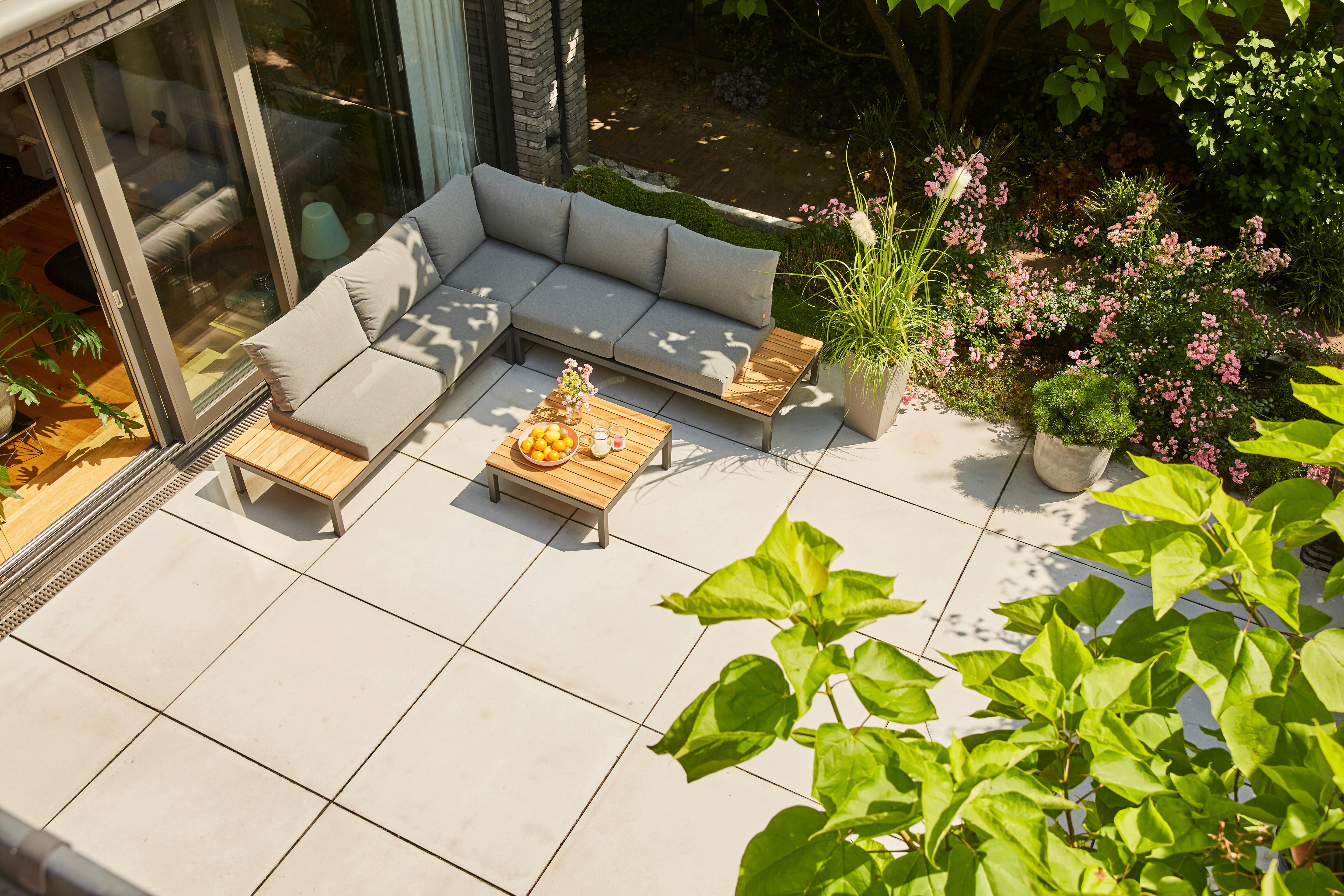 Loungegarnitur 3-Tlg Teakholz/Metall mit Kissen - Anthrazit/Grau, KONVENTIONELL, Holz/Kunststoff (252/84/252cm) - Siena Garden