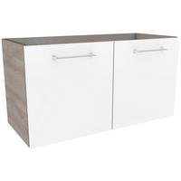 Waschtischunterschrank mit Türdämpfer Lima B: 80cm - Eschefarben/Weiß, MODERN, Holzwerkstoff (80/42/35cm) - MID.YOU