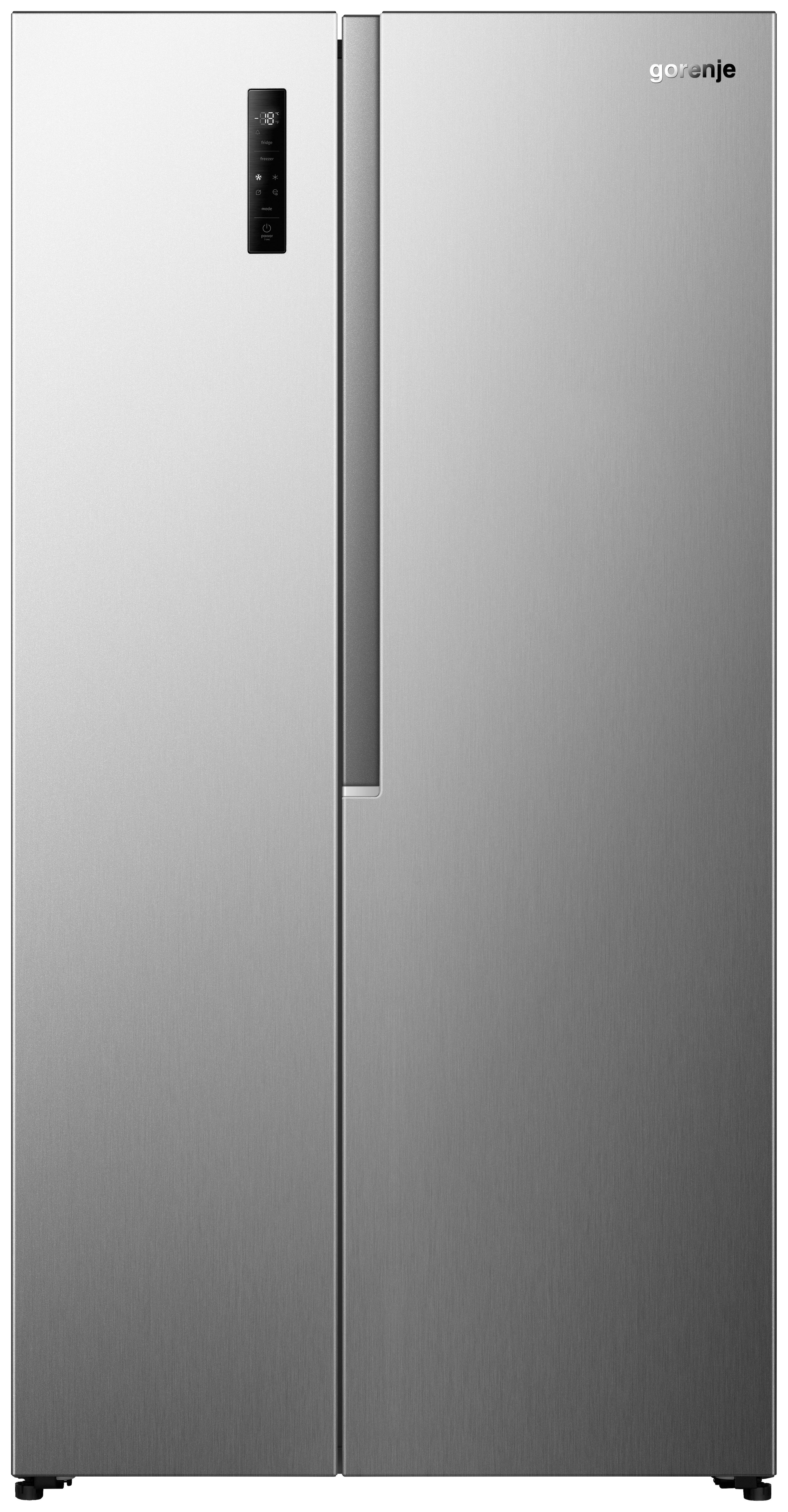 Side-By-Side NRS917E41X EEFK:E GesamTVolumen ca.544 L - Edelstahlfarben, Basics, Glas/Kunststoff (91,1/178,6/61,5cm) - Gorenje