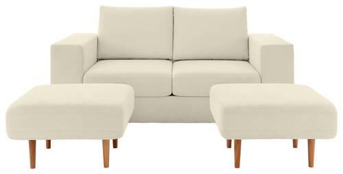 2,5-sitzer Looks V-1 - Eichefarben/Creme, Design, Textil (192/96/107cm) - LOOKS by W.Joop