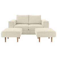 Viersitzer-Sofa Looks V-1 - Eichefarben/Creme, Design, Textil (252/96/107cm) - LOOKS by W.Joop