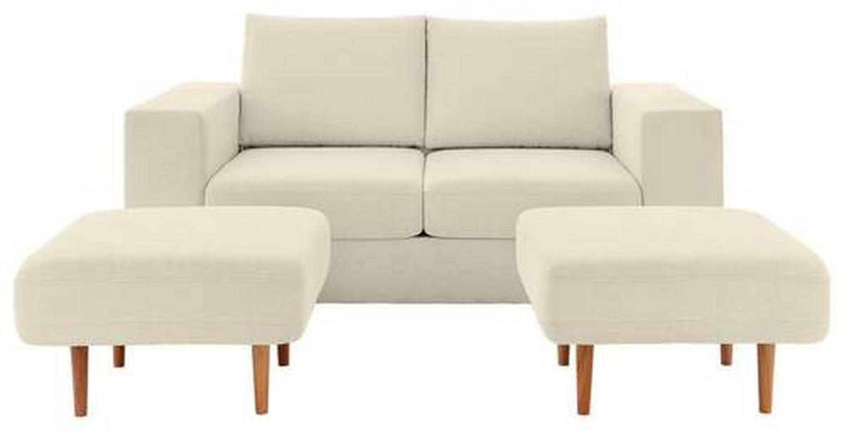 Viersitzer-Sofa Looks V-1 - Eichefarben/Creme, Design, Textil (252/96/107cm) - LOOKS by W.Joop