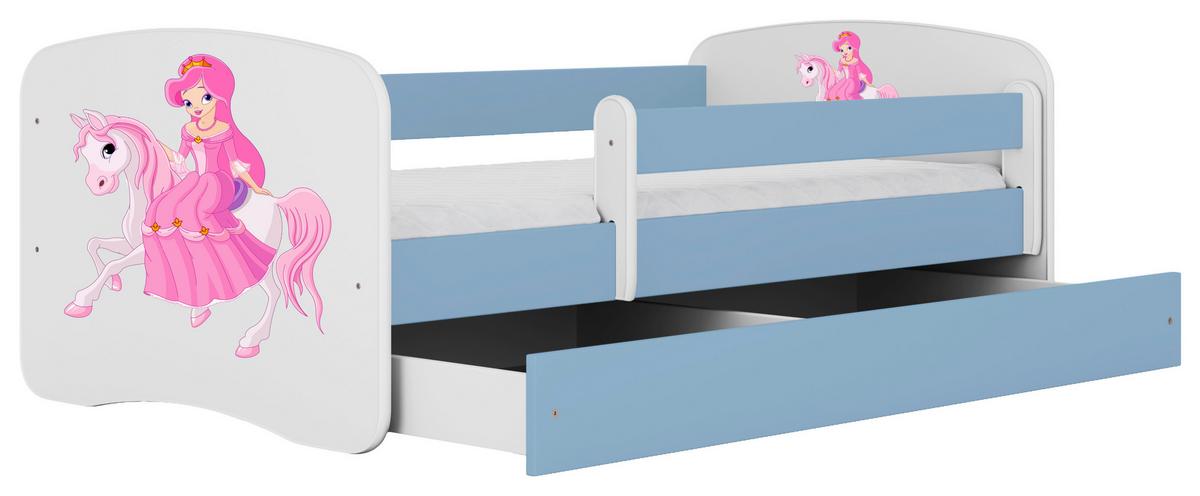 Kinder-/Juniorbett Babydreams inkl. Matratze 80x160 - Blau/Birkefarben, MODERN, Holz/Holzwerkstoff (80/160cm) - MID.YOU