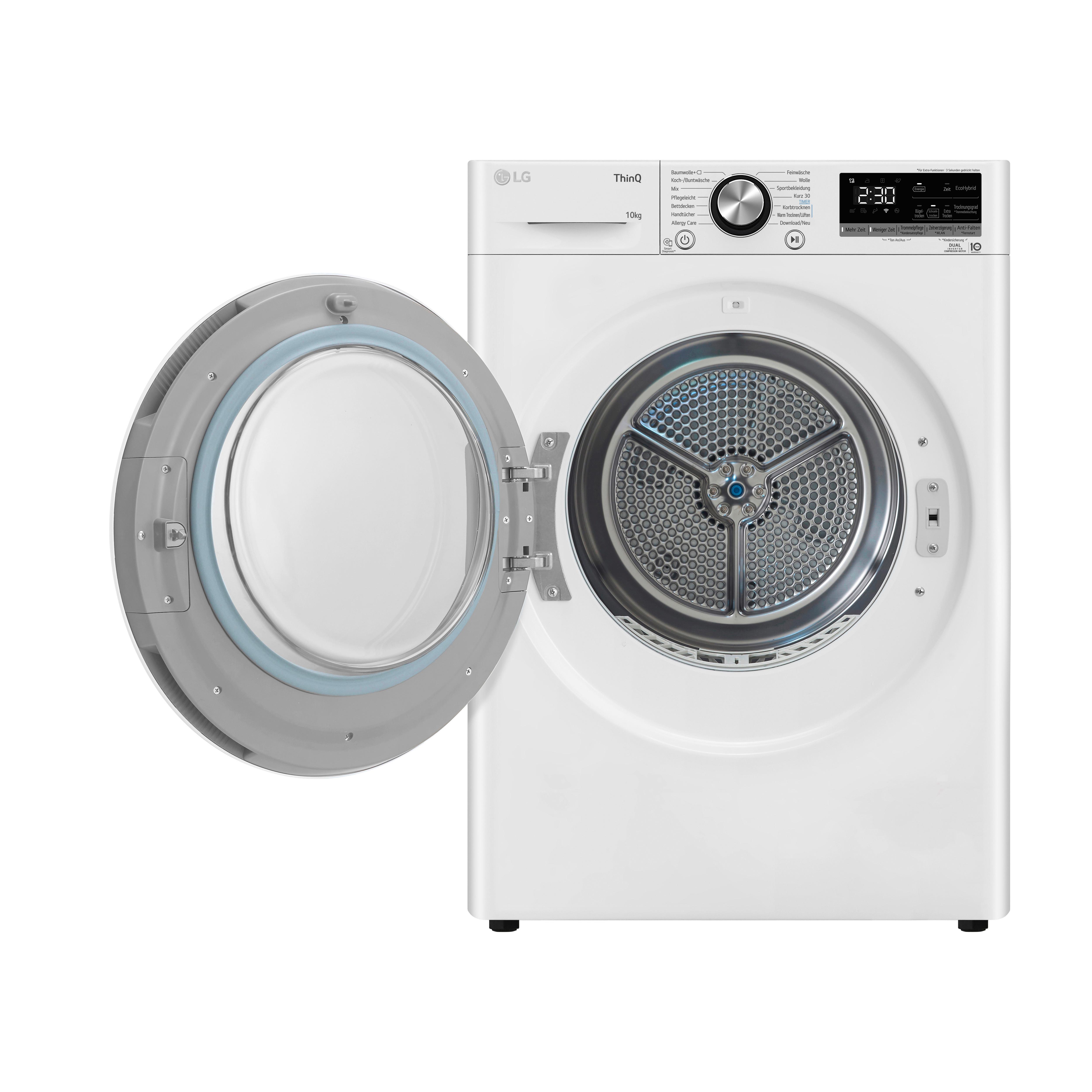 Trockner V9a2xt Weiss - Weiß, Basics, Glas/Kunststoff (60/85/66cm) - LG