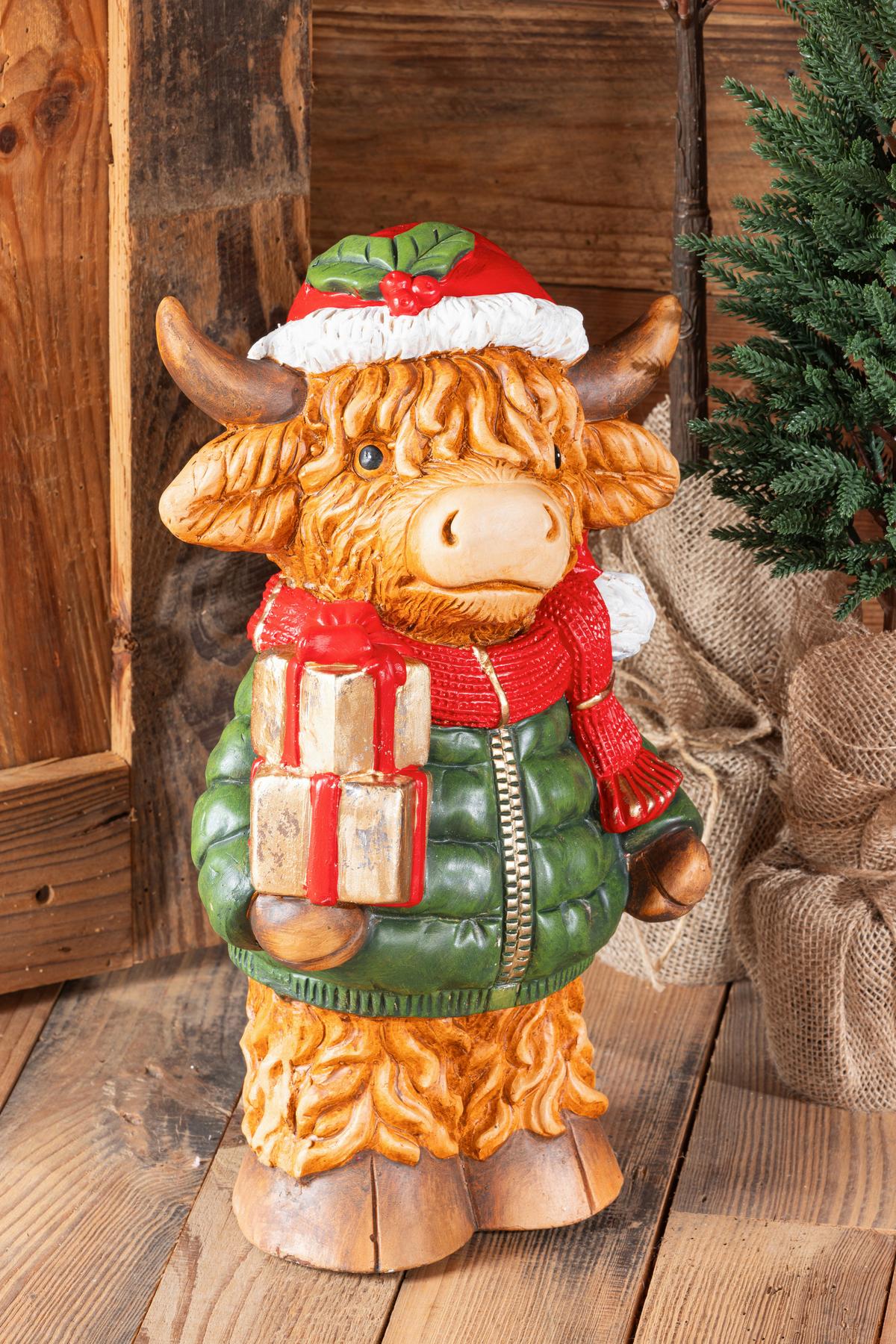 Dekostier Gustav - Rot/Goldfarben, KONVENTIONELL, Stein (27/19/43cm) - Luca Bessoni