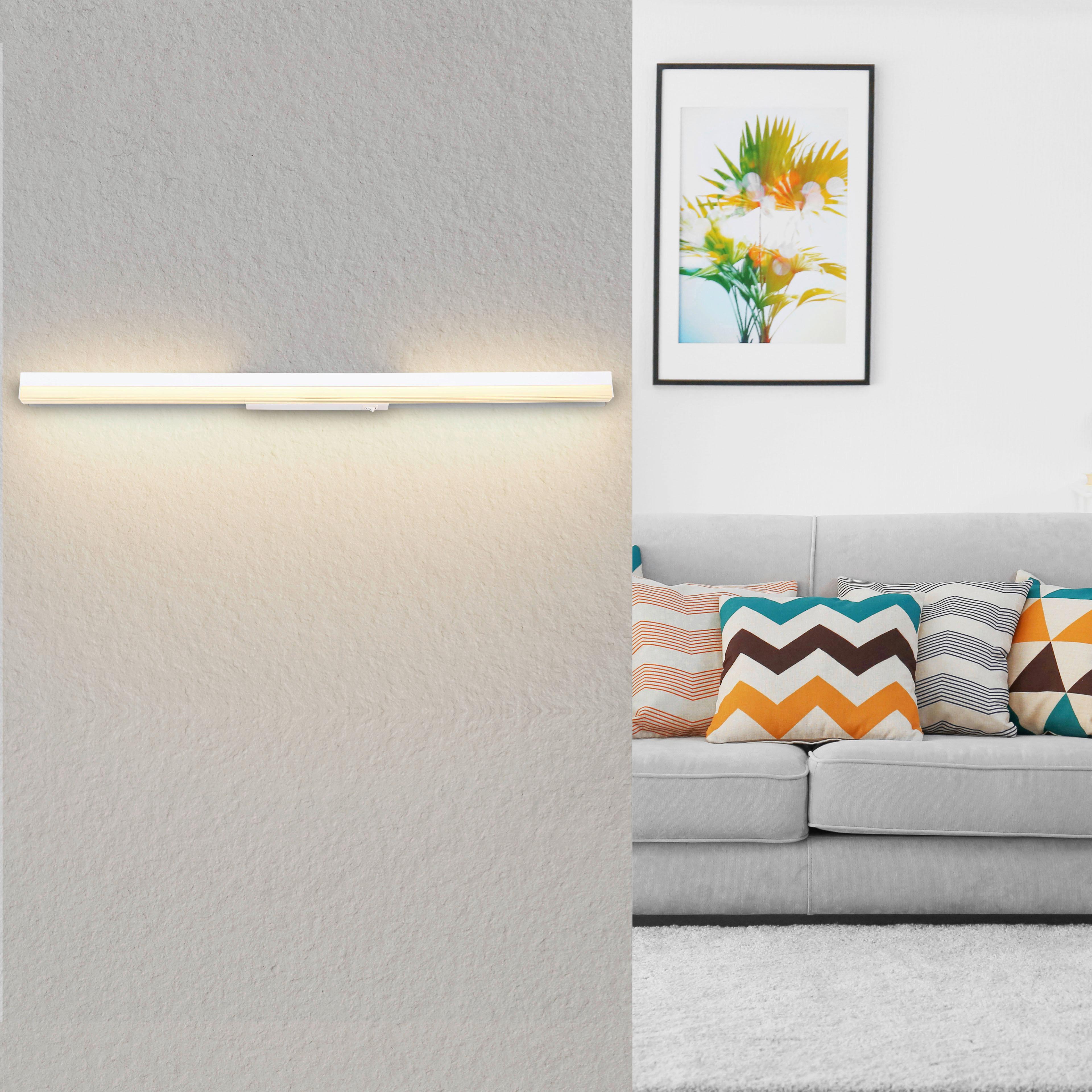 LED-Wandleuchte 41927w - Opal/Weiß, Basics, Kunststoff/Metall (80/6,5/4cm) - Globo