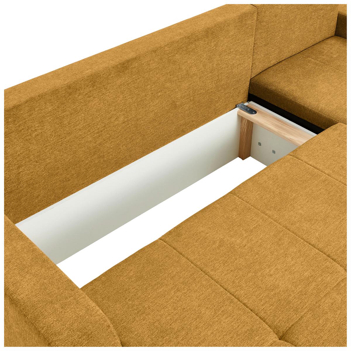 Ecksofa Larisa Gelb S: 235x158 cm - Gelb/Schwarz, KONVENTIONELL, Textil (235/158cm) - P & B