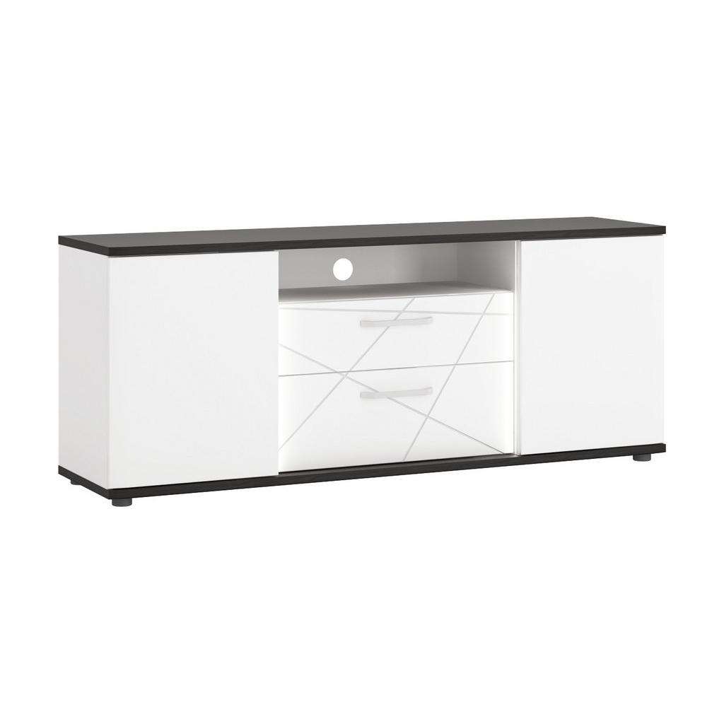 Tv-element Venezia Eiche Dunkel/weiß B: 161,4 Cm