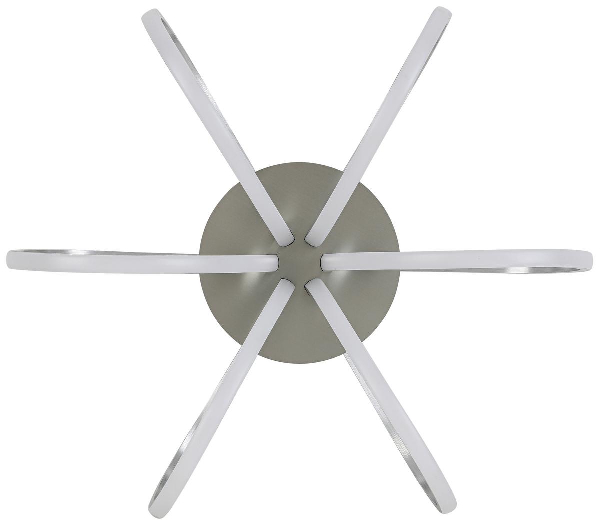 LED-Deckenleuchte Casey - Silberfarben/Nickelfarben, Basics, Kunststoff/Metall (55/22cm) - Luca Bessoni