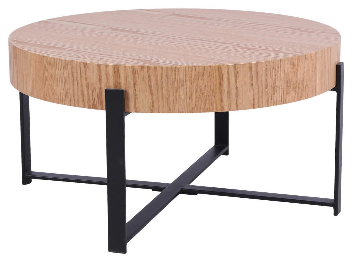 Couchtisch Lima Mdf Eiche Schwarz, B: 80 cm - Eichefarben/Schwarz, MODERN, Holz/Holzwerkstoff (80/42/80cm)
