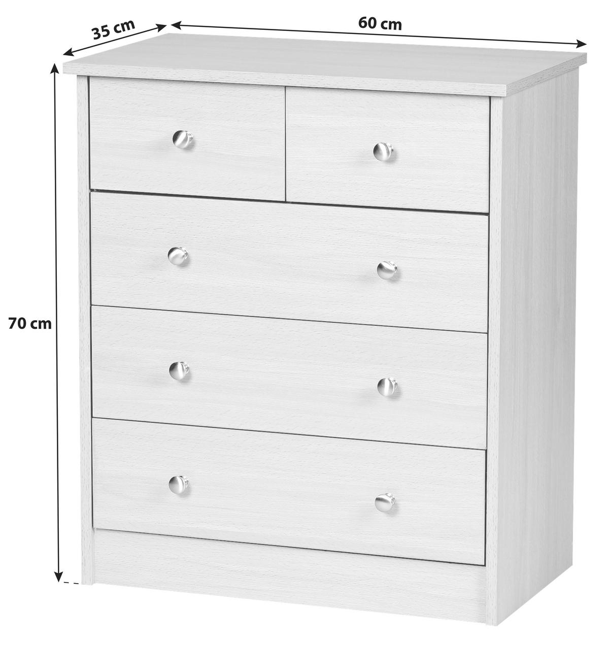 Kommode B 60cm Prue, Buche Dekor - Buchefarben, KONVENTIONELL, Holzwerkstoff (60/70/35cm) - MID.YOU