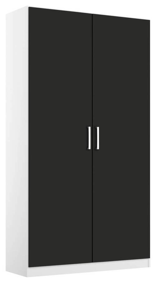 Drehtürenschrank 91 cm Berlin Weiß/Grau - Weiß/Grau, MODERN, Holzwerkstoff (91/210/54cm) - Rauch Möbel