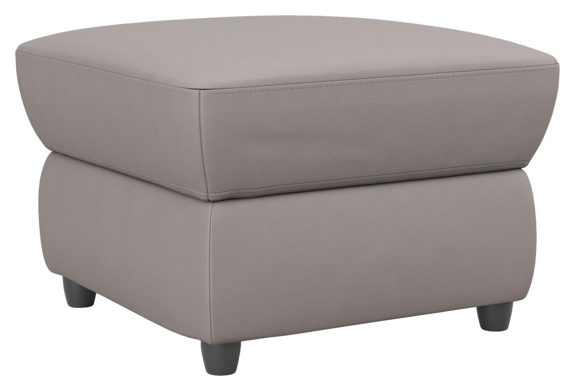 Polsterhocker Boston Hellbaun Lederlook - Hellbraun/Schwarz, KONVENTIONELL, Textil (68/45/68cm) - Livetastic
