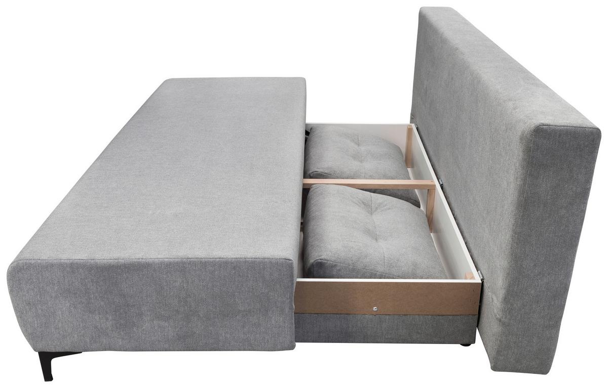 BOXSPRINGOVÁ POHOVKA VIERA - černá/světle šedá, Moderní, kov/textil (201/100/105cm)