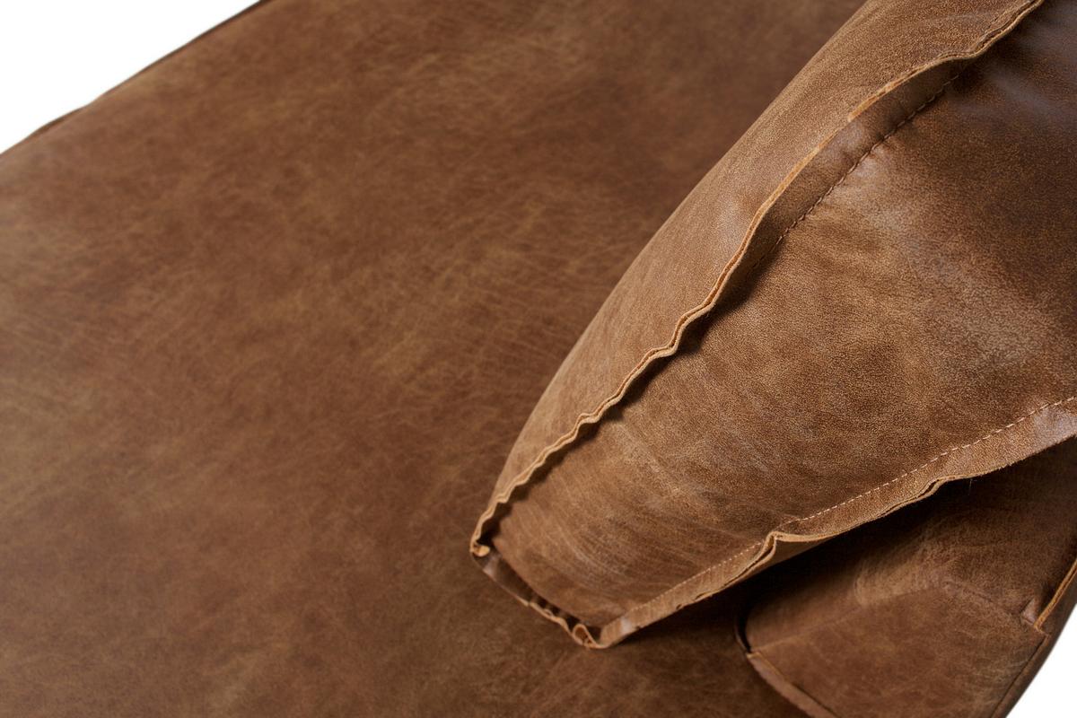 Ecksofa Rodeo Cognac S: 266x213cm - Cognac/Schwarz, Design, Leder/Textil (266/213cm) - Livetastic