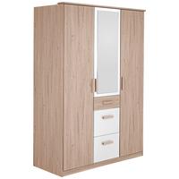 Nyílóajtós Szekrény Cariba 135/199 Cm - tölgyfa színű/fehér, Design, faalapú anyag/Üveg (135/199/58cm) - MID.YOU