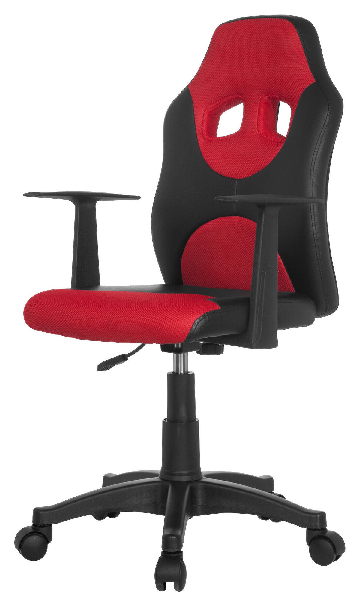Jugenddrehstuhl Kid Racer Al Rot/Schwarz - Rot/Schwarz, Basics, Kunststoff (54/90-100/48cm) - MID.YOU