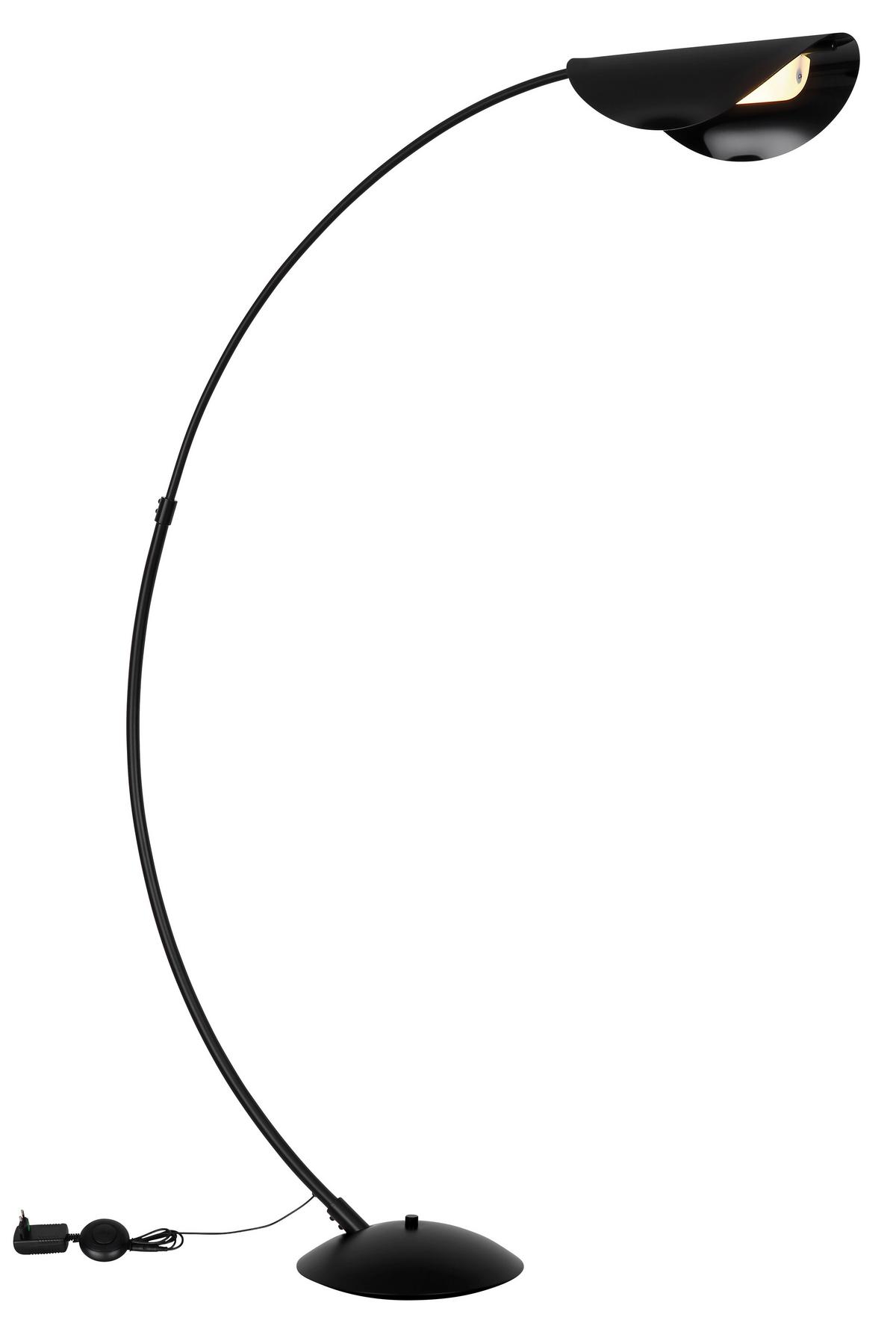 LED-Stehleuchte Robles Grau Schwarz L: 124 cm - Schwarz/Grau, Design, Kunststoff/Metall (124/35/182cm) - Globo