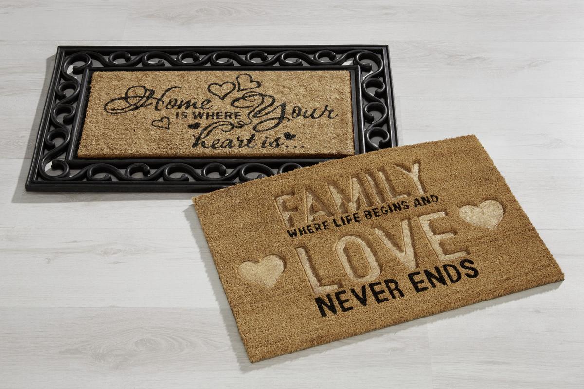 DVEŘNÍ ROHOŽKA Family, 40/60cm, hnědá - hnědá, textil (40cm) - Mömax