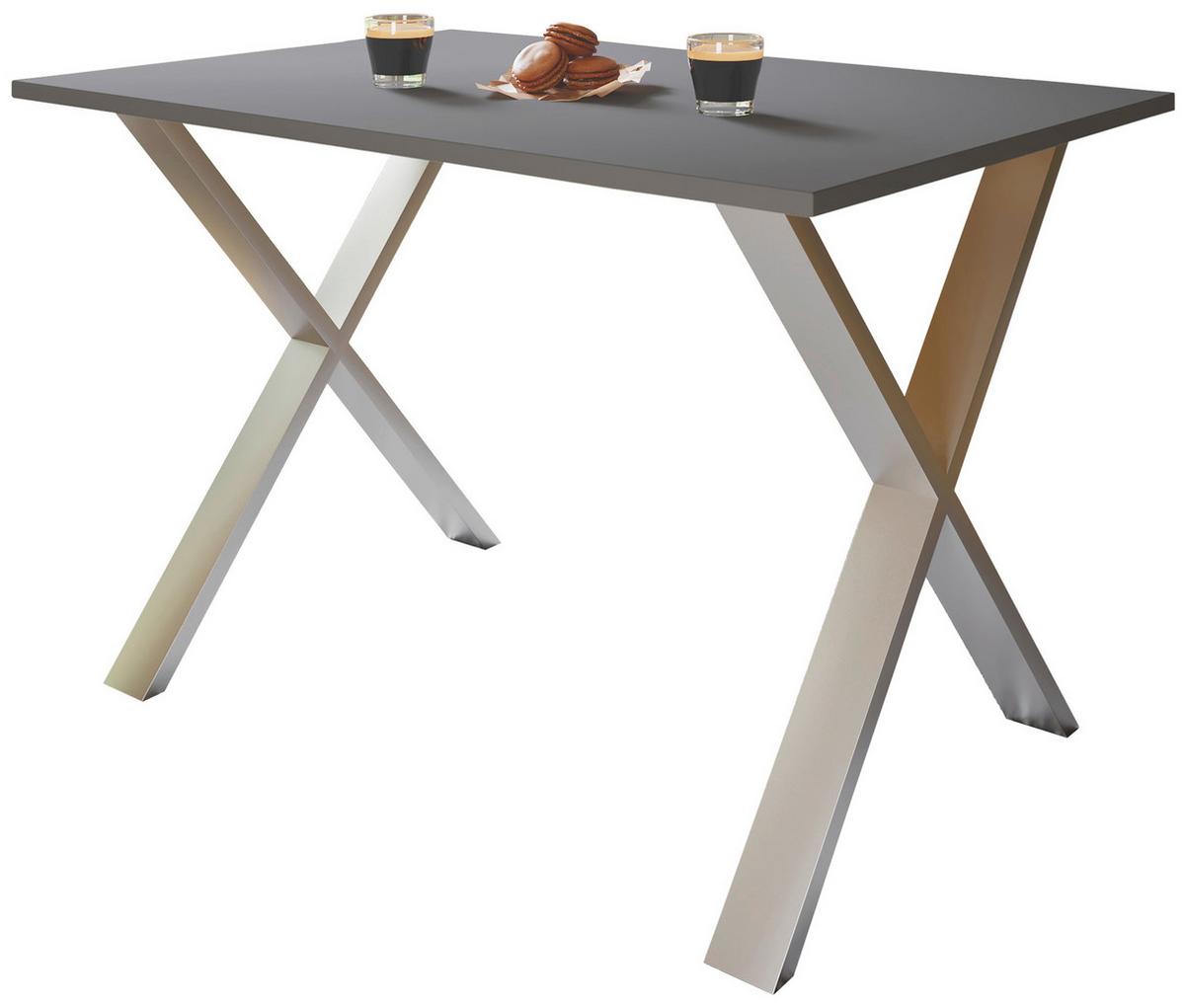 Schreibtisch Lona Anthrazit, Silber B: 160 cm - Anthrazit/Silberfarben, Design (160/80/76cm) - MID.YOU