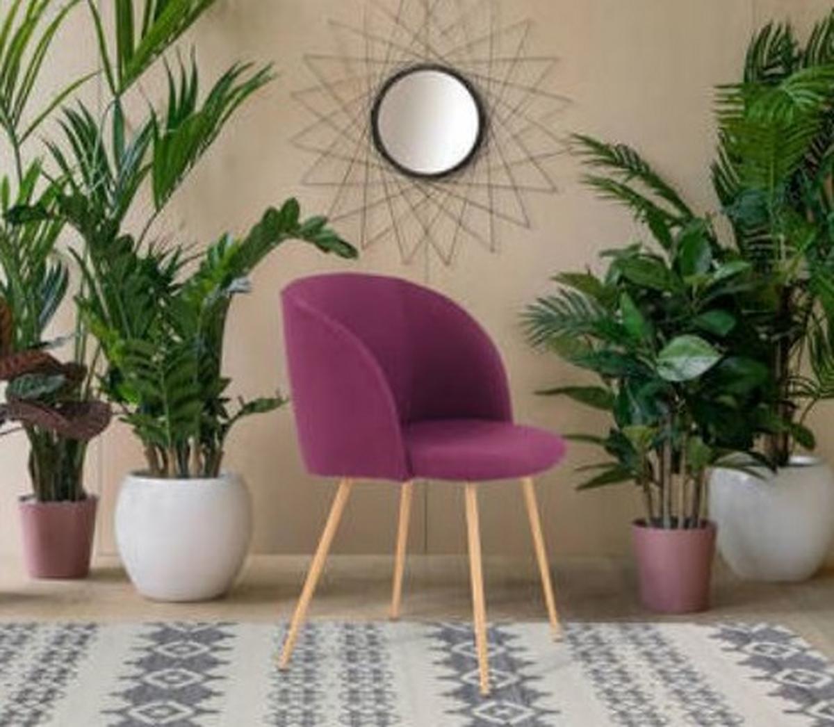 Schalenstuhl Celina Violett Gepolstert 2er-Set - Violett, Design, Kunststoff/Metall (54/84/56cm) - Kayoom