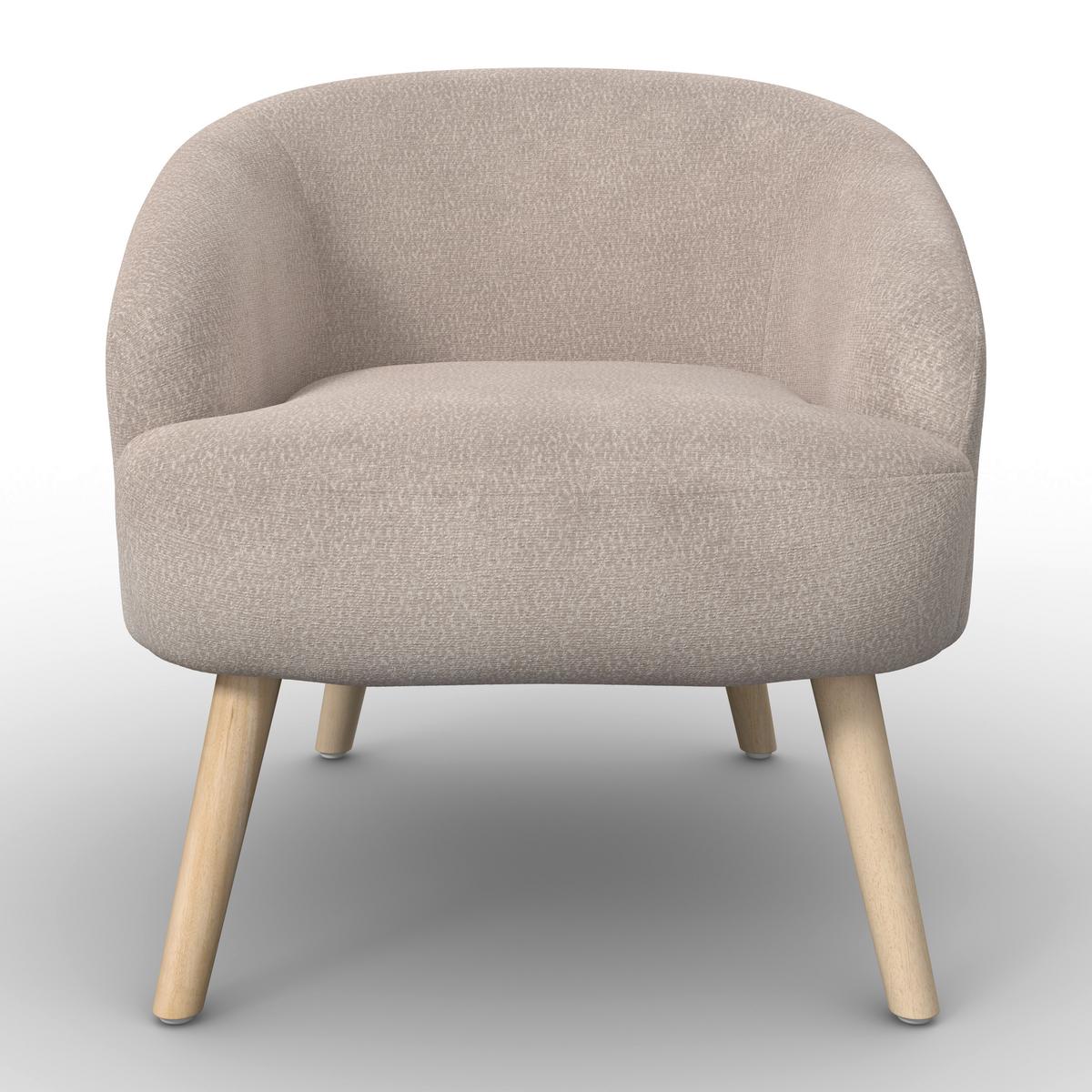 Relaxační křeslo SONJA, krémová žinylka, max.140 kg - krémová/přírodní barvy, Moderní, dřevo/textil (71/69/68cm) - Bessagi Home