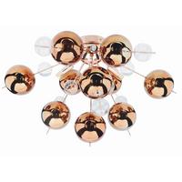 Deckenleuchte Explosion Ø 57 cm 6-Flammig mit Glaskugeln - Klar/Kupferfarben, Trend, Glas/Metall (57/38cm) - Näve