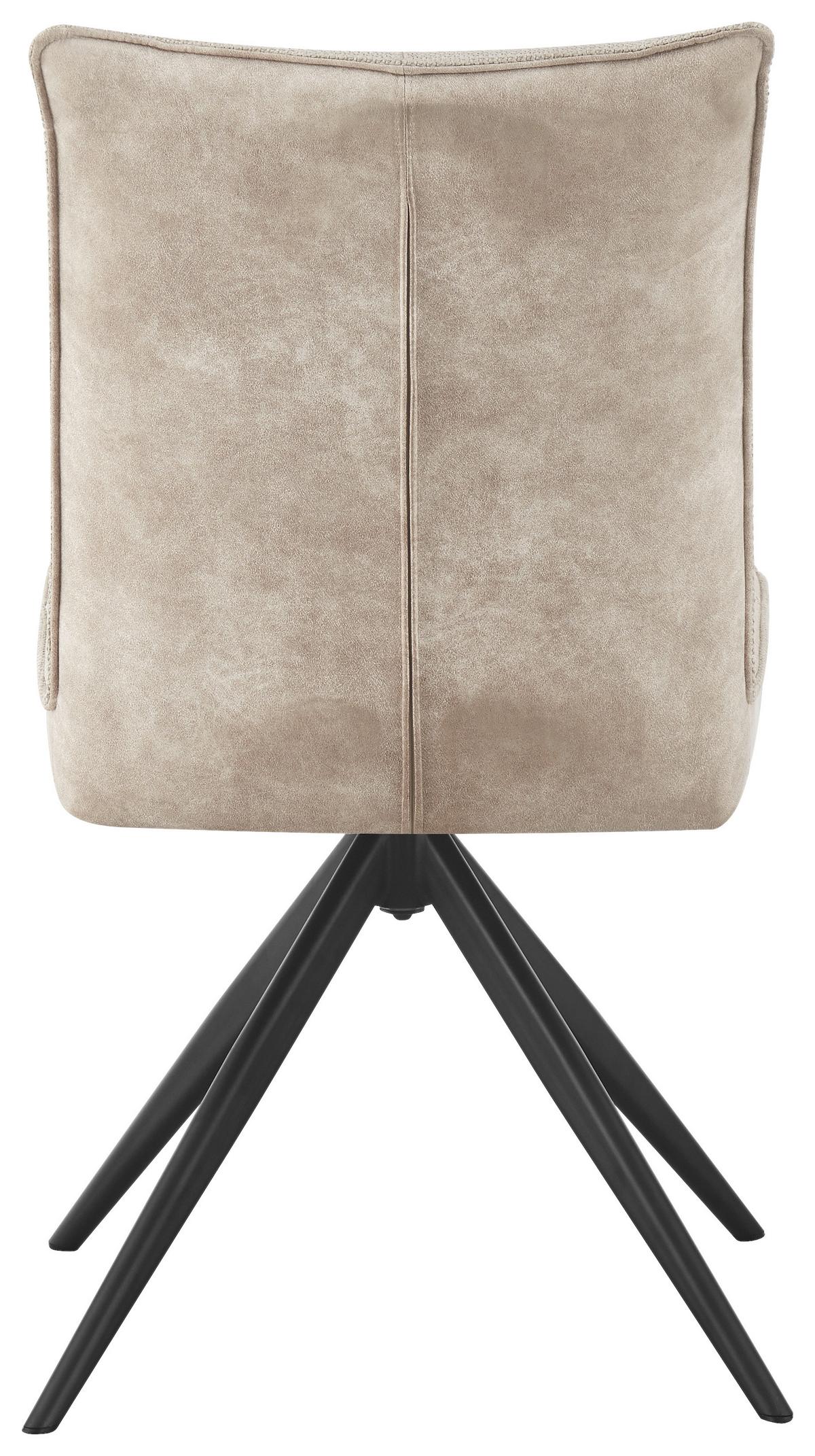 Židle MAYA béžová - černá/béžová, Moderní, kov/textil (49/89/65cm) - Premium Living