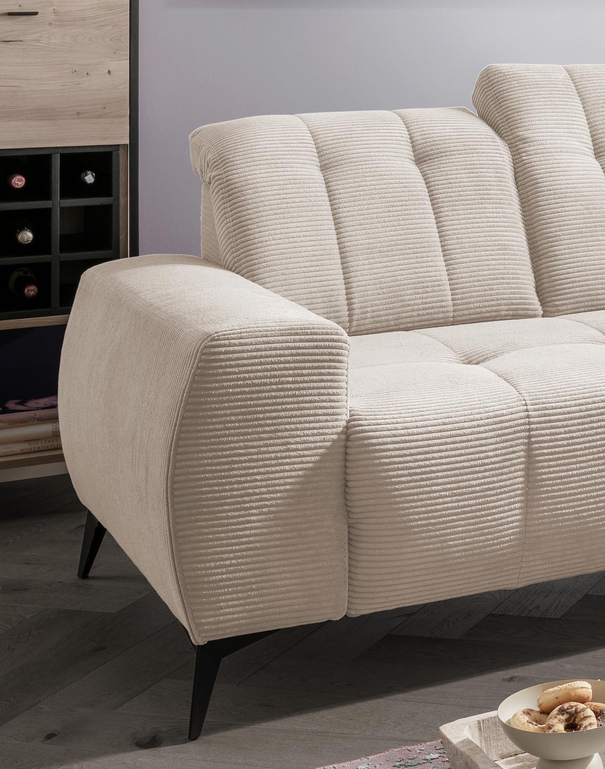 Ecksofa Mit Usb Anschluss Sano, Beige, S: 261x200 Cm - Beige/Schwarz, MODERN, Textil (261/200cm) - Livetastic