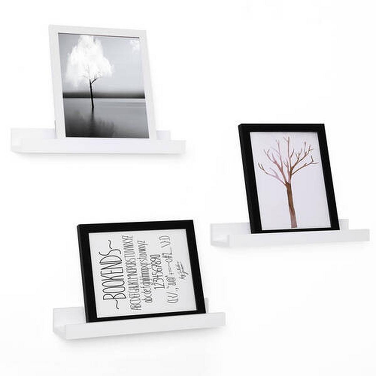 Hängeregal 3er Set B: 38 cm, Weiß - Weiß, Basics, Holzwerkstoff (38/5/10cm) - Boxxx