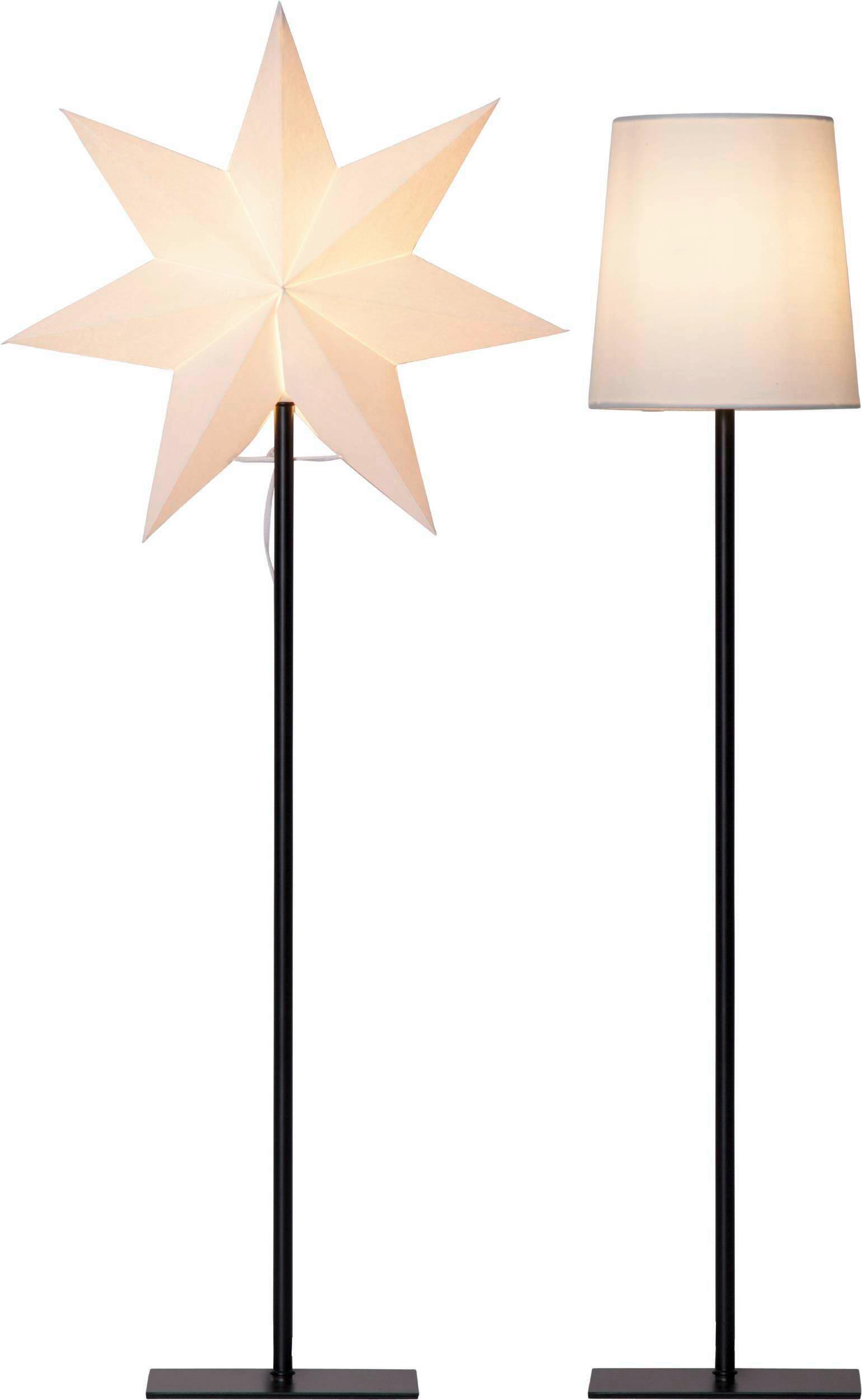 Stehleuchte Schwarz/Weiß H: 85 cm - Schwarz/Weiß, Basics, Papier/Textil (35/15/85cm) - Eglo